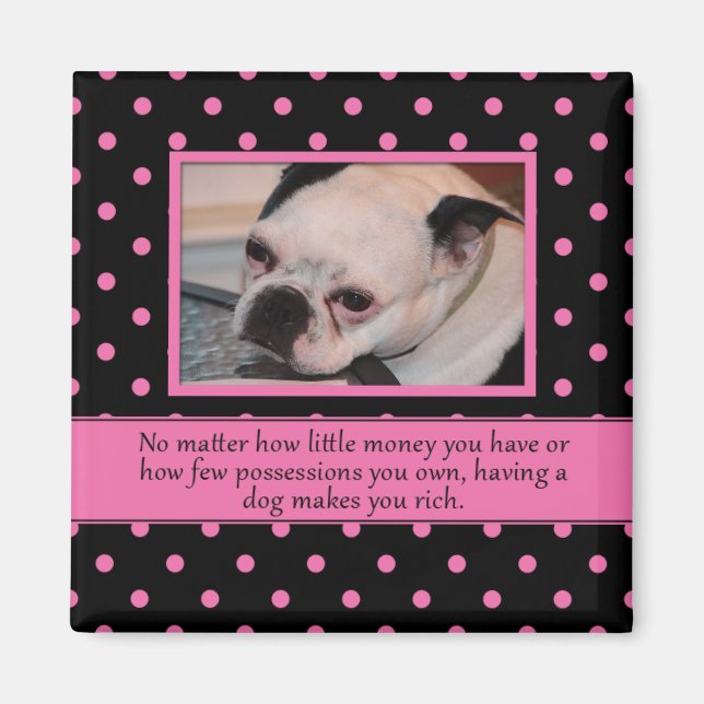 Zaubermagazin für rosa und schwarze Hunde Magnet (Vorne)