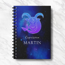 Zaubername mit Zodiac-Schild Capricorn-Notebook
