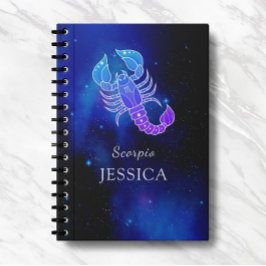 Zaubername mit Zodiac-Schild Scorpio-Notebook Notizblock