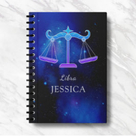 Zaubername mit Zodiac signa Libra Notebook Notizblock