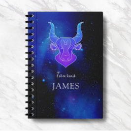 Zaubername mit Zodiac signe Taurus Notebook Notizblock