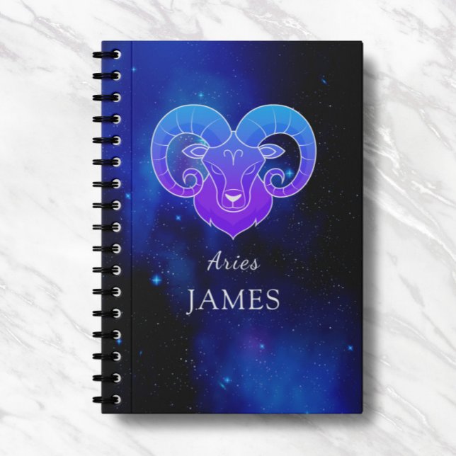 Zaubername mit Zodiac signiert Aries Notebook Notizblock (Von Creator hochgeladen)
