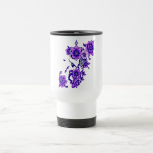 Zaubernde Blüte - Mystischer Blumenschädel Reisebecher