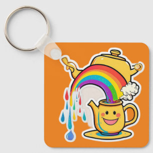 "Zaubernde Teekessel-Regenbogenpour" Schlüsselanhänger