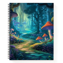 Zauberndes Mushroom Path Spiral Notebook