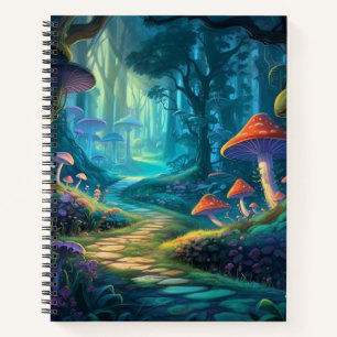 Zauberndes Mushroom Path Spiral Notebook Notizbuch