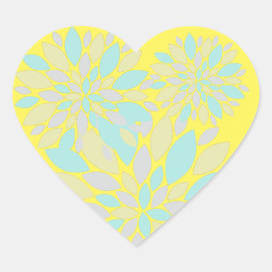 Zauberpastellfarbene Blume Herz-Aufkleber