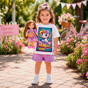 Zauberprinzessin Regenbogen Einhorn Süße Zeichentr T-Shirt