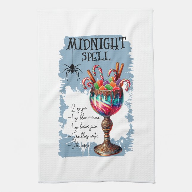 Zauberrezept Mitternacht Geschirrtuch (Vertikal)
