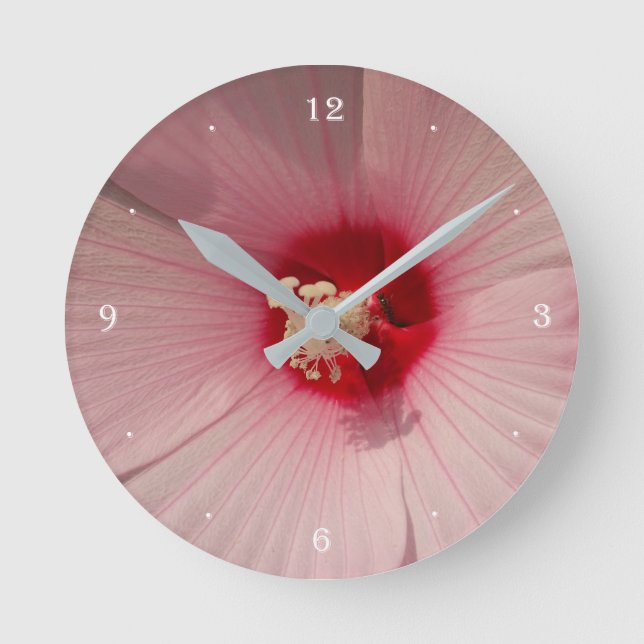 Zauberrosa Blume Foto Runde (mittlere Uhr) Runde Wanduhr (Vorderseite)