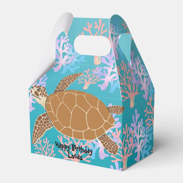 Zauberschildkröte unter dem Meeresregenbogen Geschenkschachtel (Vorderseite)