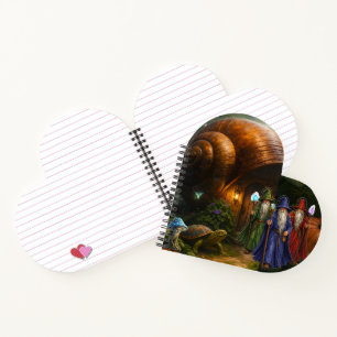 Zauberschneckenhus-Sanctuary herzförmige Spirale n Notizbuch