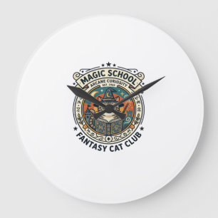 Zauberschule Fantasy Katze Süße Kitty Design - Mag Große Wanduhr