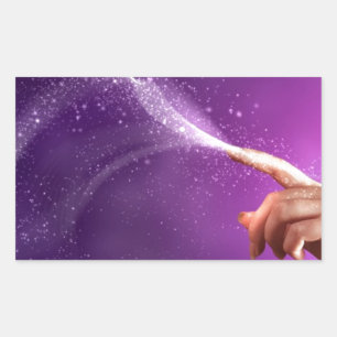 Zauberspass violette Handwicca neue Zeitalter Lave Rechteckiger Aufkleber