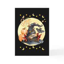 Zaubersprüche Zauber Hexen Halloween-Grußkarte