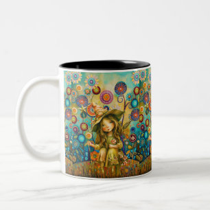 Zaubersprüche zwischen den Blume Zweifarbige Tasse