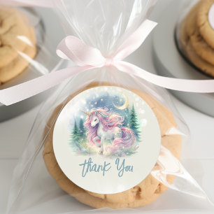 Zaubersprudelnder, whimsicaler Einhorn-Kindergebur Runder Aufkleber