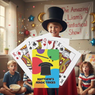 Zauberstab und Hut individuell gestaltete Zauberer Spielkarten