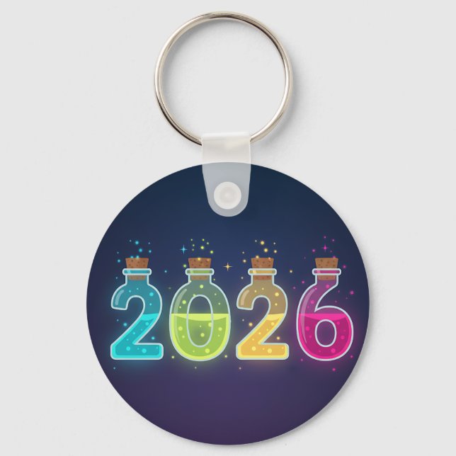 Zaubertrank 2026 Glühen beidseitig Schlüsselanhänger (Vorderseite)