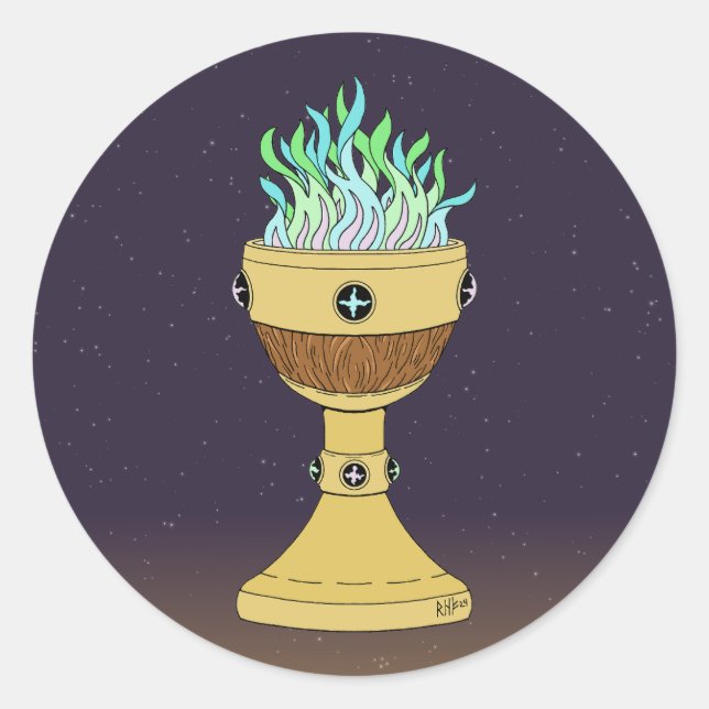 Zaubertrank in Mazer und Chalice Combo Runder Aufkleber (Vorderseite)