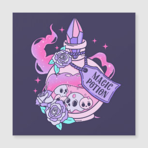 Zaubertrank Niedlich rosa Halloween-Flasche Magnetkarte