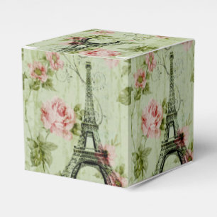 Zauberturm mit rosa Blumenparis Geschenkschachtel