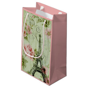 Zauberturm mit rosa Blumenparis Kleine Geschenktüte
