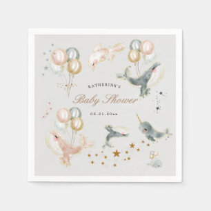 Zauberwal Ballons Sterne Babydusche Serviette