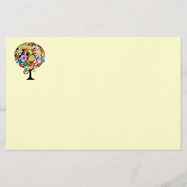 Zauberwaldkreislauf der Liebe Blume Bäume Hochzeit Briefpapier (Vorderseite)