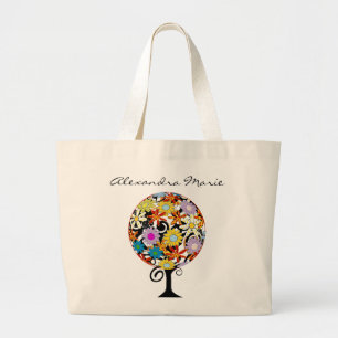 Zauberwaldkreislauf der Liebe Blume Bäume Hochzeit Jumbo Stoffbeutel