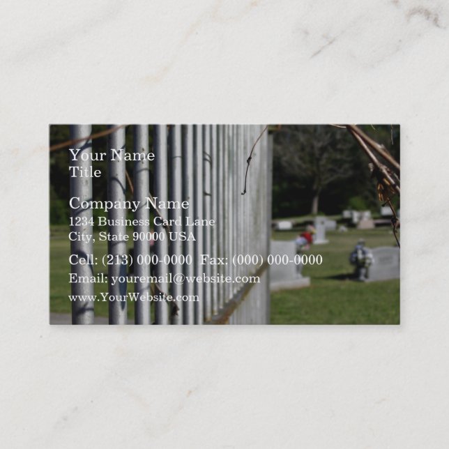 Zaun an einem Friedhof Visitenkarte (Vorderseite)