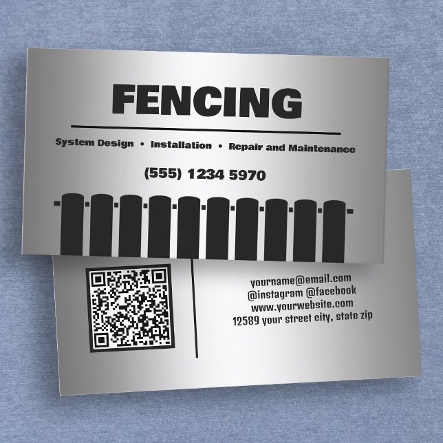 Zaun benutzerdefinierte QR-Visitenkarte Visitenkarte (Fence Custom QR Business Cards)