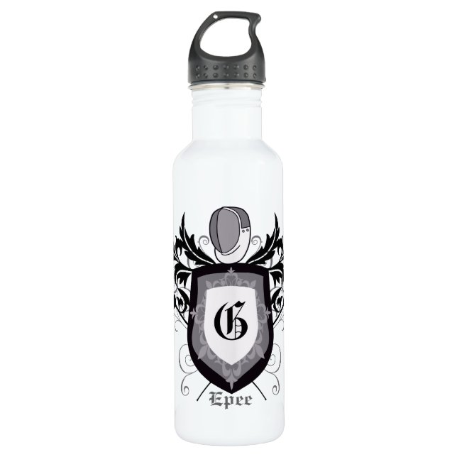 Zaun des Epee-Wappen-Silbers Edelstahlflasche (Vorderseite)