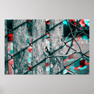 Zaun des Friedhofs-3D Poster