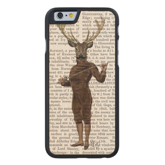 Zaun die Rotwild voll Carved Wood iPhone Hülle (Rückseite)