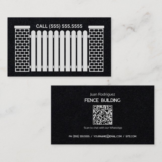 Zaun Gebäude Custom QR Visitenkarte (Vorne/Hinten)