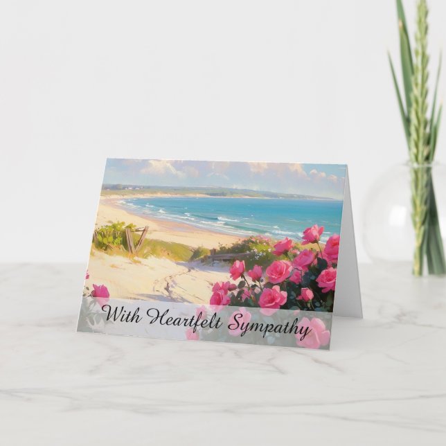 *~* Zaun Rose Beach TV2 Beileid Liebe Light Karte (Vorderseite)