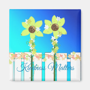 Zaun und Blumen Freundlichkeit zählt Magnet