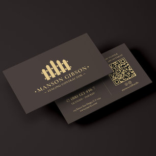 Zaunbauunternehmen Zaun Logo Espresso Modern QR Visitenkarte
