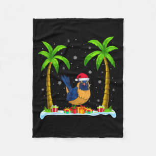 Zaunkönig Santa Hut Palme Strand Weihnachten Pyjam Fleecedecke
