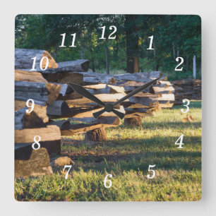 Zaunuhruhr Holzlattenzaun Quadratische Wanduhr