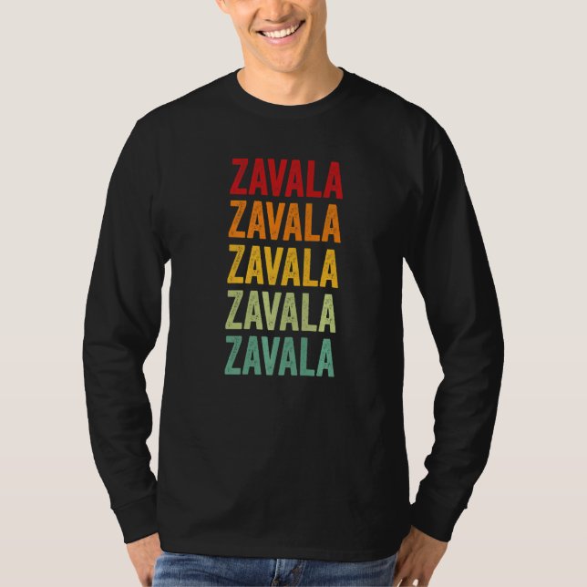 Zavala County Texas Regenbogen Text T-Shirt (Vorderseite)