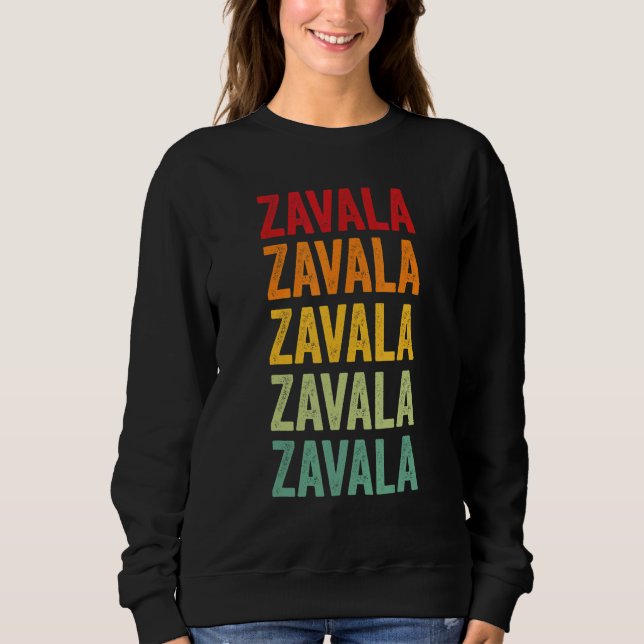Zavala County Texas Regenbogen-Textdesign Sweatshirt (Vorderseite)