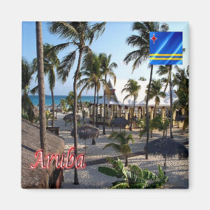 zAW007 ARUBA, Manchebo Beach, Kühlschrank Magnet