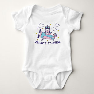 Zaydes Copilot - Einhorn-Flugzeug Baby Strampler