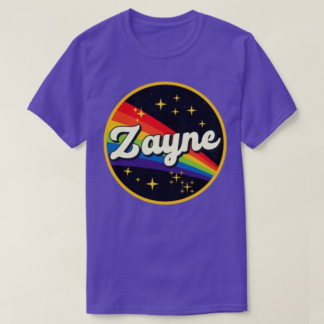 Zayne Rainbow in Space Vintag Style T-Shirt (Design vorne)