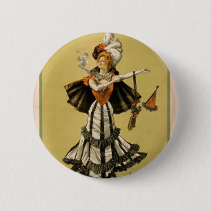 Zaza, 'Frau Leslie Carter' Vintage Theater Button