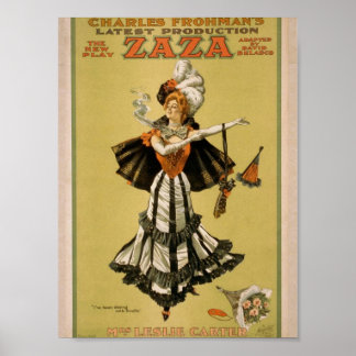 Zaza, "Mrs. Leslie Carter" Vintages Theater Poster