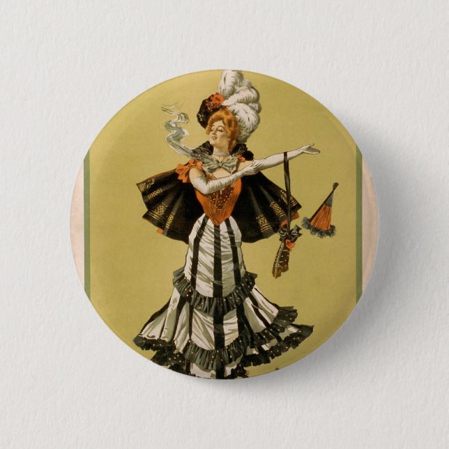 Zaza, Vintages Theater "Frau-Leslie Carter" Button (Vorderseite)