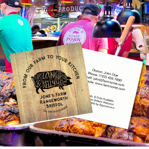 Zazzle-Angebot für Schweinezüchter / Fleisch-Gesch Quadratische Visitenkarte